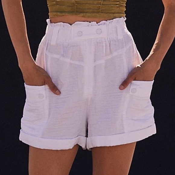 Free People Pants - Free People White Go Explore Shorts